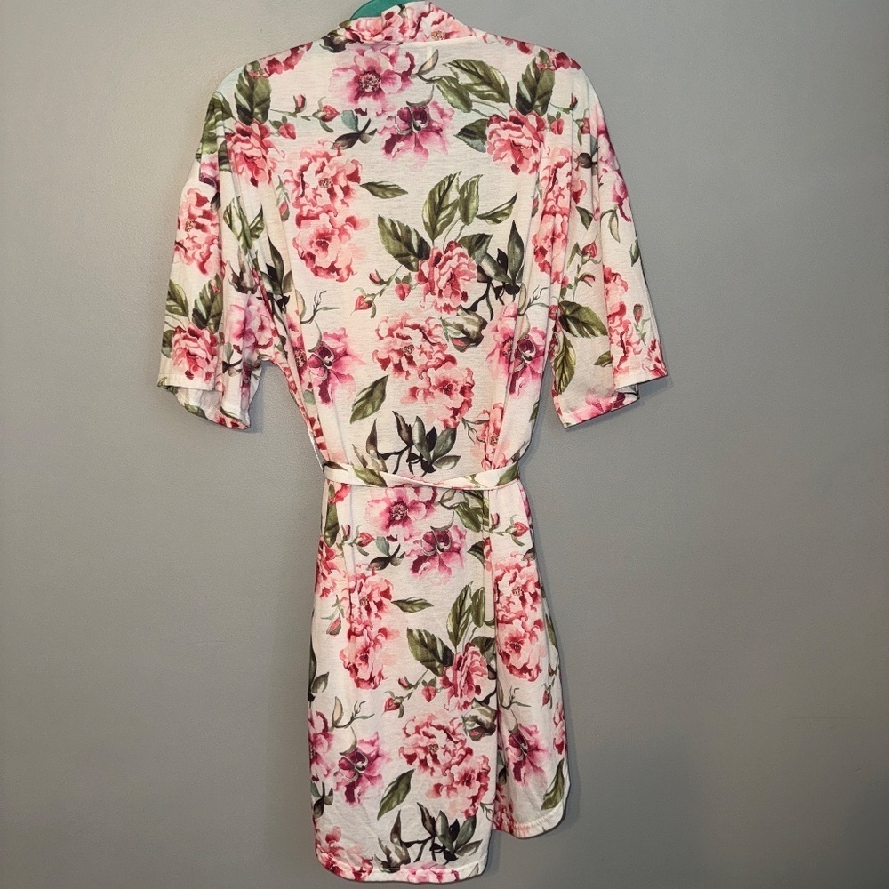 Show Me Your Mumu Brie Floral Robe Print Belted Short Sleeve OSFM - Picture 5 of 6